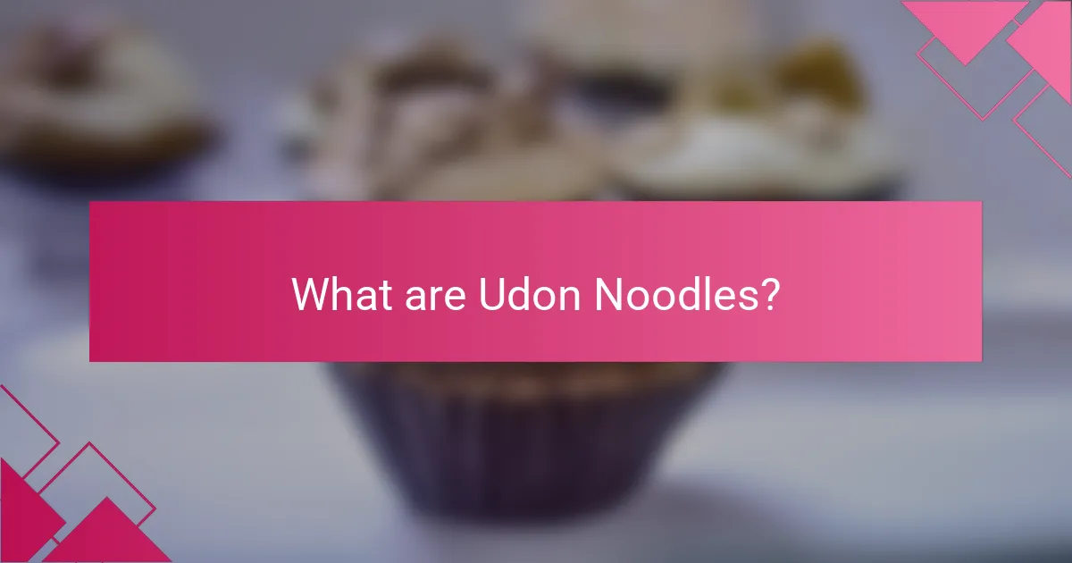What are Udon Noodles?