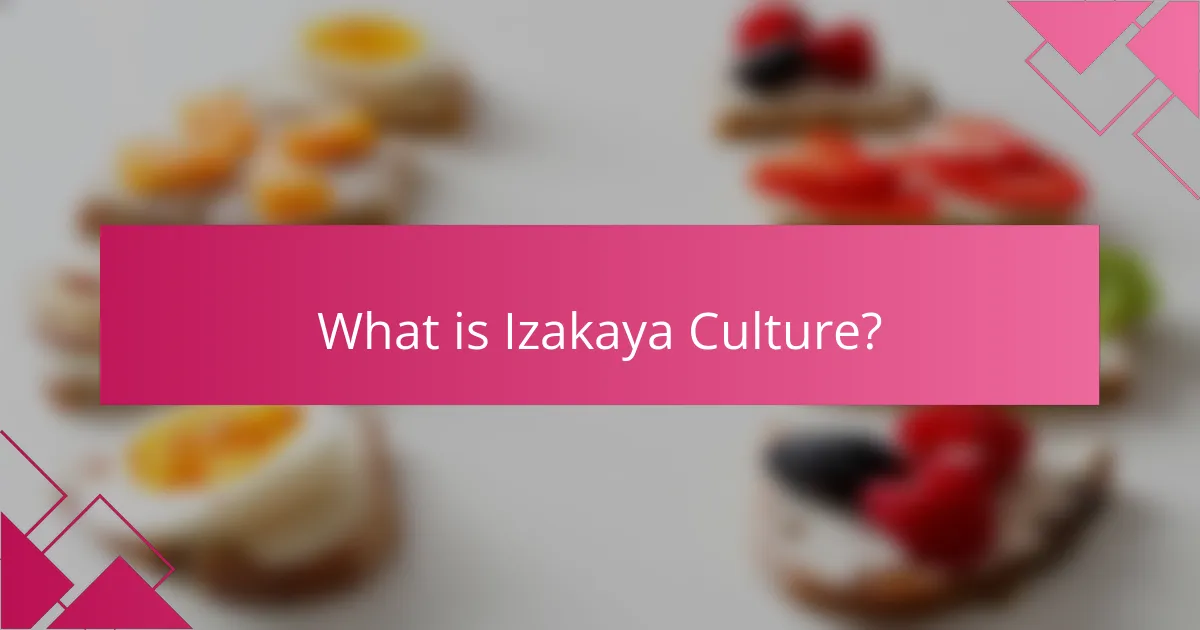 What is Izakaya Culture?
