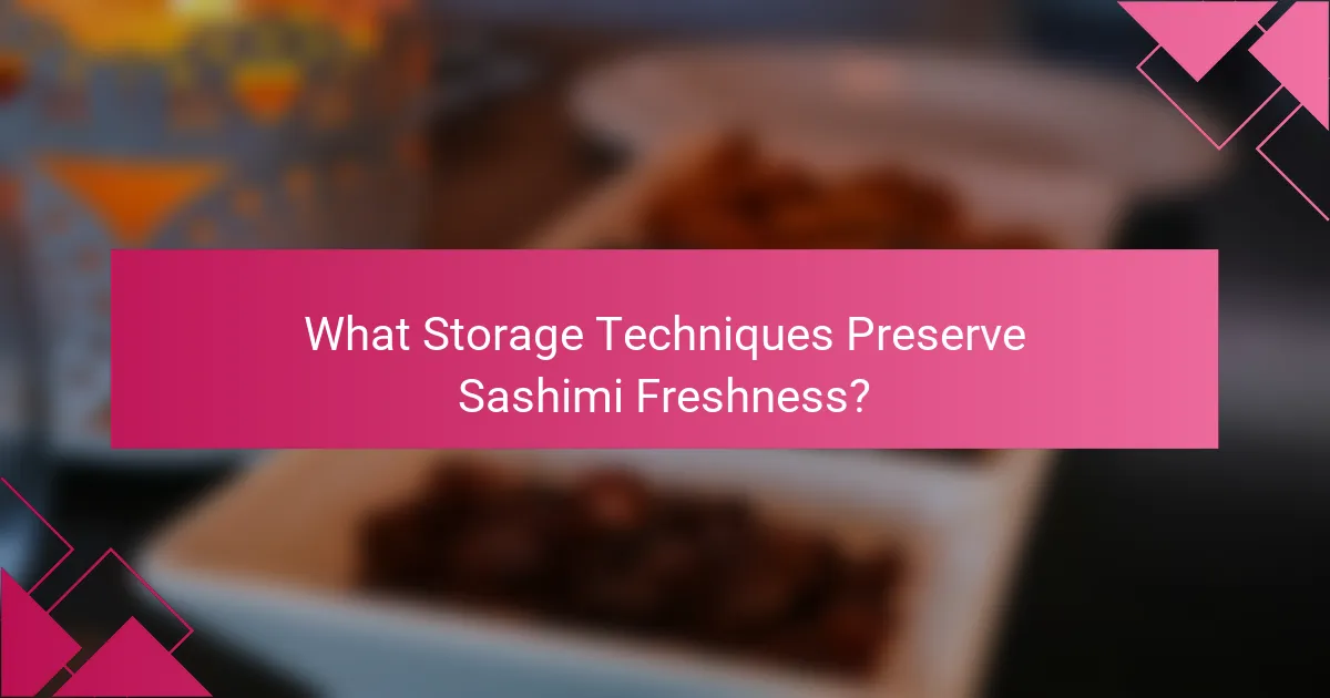 What Storage Techniques Preserve Sashimi Freshness?