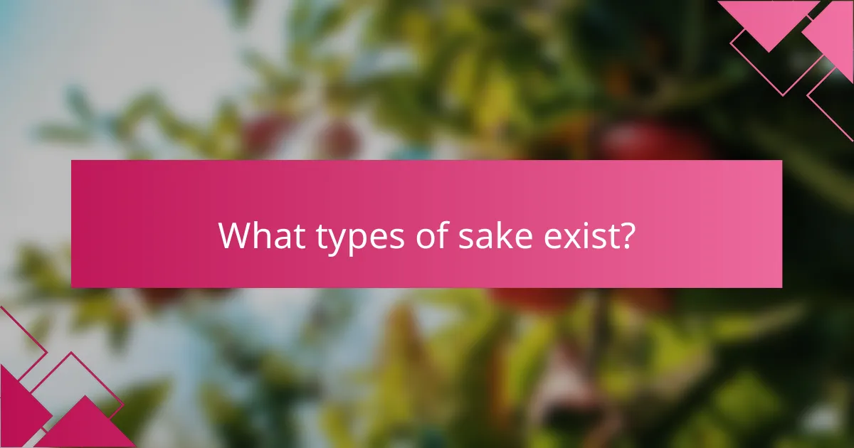 What types of sake exist?